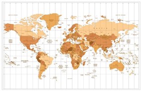 Samolepiaca tapeta béžová mapa sveta na svetlom pozadí - 150x100