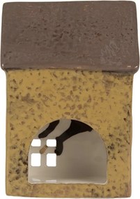 Zelený keramický domček na čajovú sviečku Lamont - 10*7*14 cm