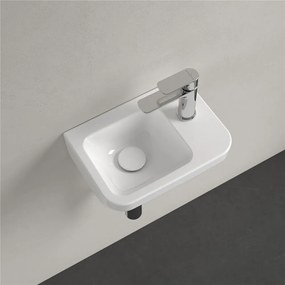 VILLEROY &amp; BOCH Architectura závesné umývadielko s otvorom vpravo, bez prepadu, 360 x 260 mm, biela alpská, 43733701