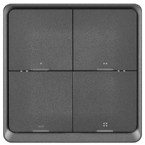 Vypínač 4-tlačidlový GoSmart 1xCR2430 Tuya čierna
