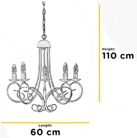 ONLI - Luster na reťazi POMPEI 5xE14/6W/320V krémová