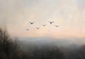 Fototapeta - Kŕdeľ vtákov (147x102 cm)