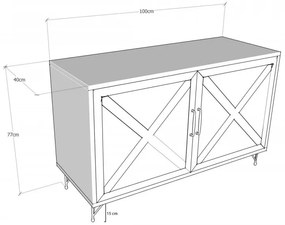 Komoda Jupiter 100 cm hnedá/čierna