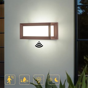 Brilagi - LED vonkajšie nástenné svietidlo so senzorom PARKER LED/12W/230V hnedé IP44