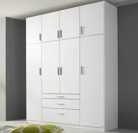 Šatníková skriňa Hildesheim, 181 cm, biela/biela%