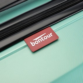 BONTOUR „Wave“ 3-dielna súprava kufrov s dvojitými kolieskami, s TSA zámkom, púdrovo zelená