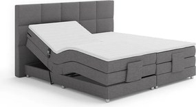 Elektrická polohovacia posteľ, boxspring, sivá, 180x200, MURKO NEW