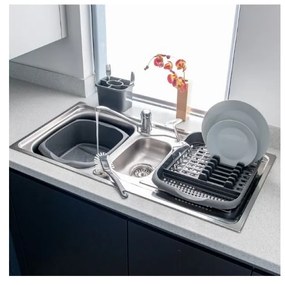 Tehlovočervený štvorcový plastový lavór Addis, 38 x 32 x 14 cm