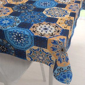 Biante Bavlnený obdĺžnikový obrus Sandra SA-448 Modro-oranžové marocké dlaždice 120x180 cm