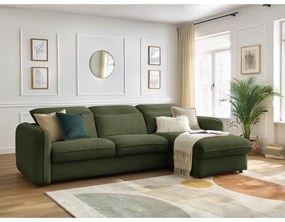 Zelená rozkladacia rohová pohovka (variabilná) Achille – Bobochic Paris