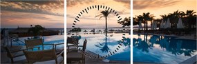 Obraz - Resort pri mori (s hodinami) (90x30 cm)