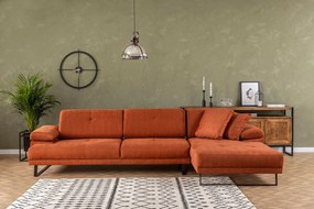 Rohová pohovka Mustang s pohyblivým operadlom 314 cm, pravá, oranžová