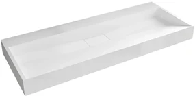 CERANO - Umývadlo z liateho mramoru Vita - nástenné aj na dosku - biela matná - 120x46 cm, CER-CER-8050BD6937