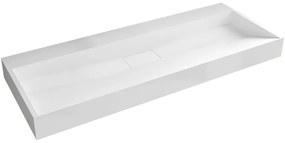 CERANO - Umývadlo z liateho mramoru Vita - nástenné aj na dosku - biela matná - 120x46 cm, CER-CER-8050BD6937