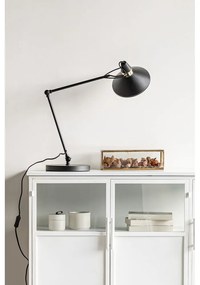 Čierna stolová lampa s kovovým tienidlom (výška 70 cm) Jona – White Label