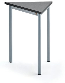 Stôl SONITUS TRIANGEL, 700x600x720 mm, linoleum - tmavošedá, strieborná