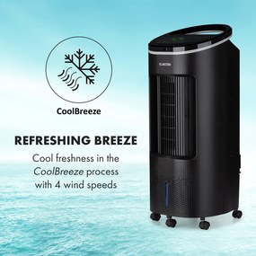 Klarstein IceWind Plus, 4 v 1 ochladzovač vzduchu, ventilátor, zvlhčovač vzduchu, čistička vzduchu, ionizátor, 65 W, 330 m³/h, 7 l, 4 rýchlosti, oscilácia, časovač, diaľkový ovládač, mobilný