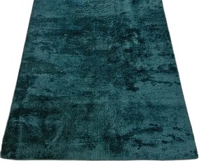 Zelený plyšový koberec Plush Deluxe – fľašková zelená Rozmer: 50x80 cm