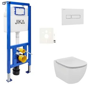 Cenovo zvýhodnený závesný WC set Jika do ľahkých stien / predstenová montáž + WC Ideal Standard Tesi SIKOJSTES1, 1 ks