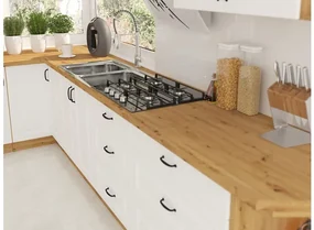 Kuchyňa Retroline I, Farby: biela, Osvetlenie: bez osvetlenia, Pracovná doska:: áno