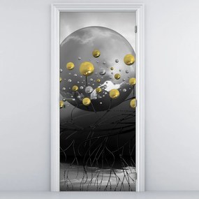 Fototapeta na dvere - Zlaté abstraktné gule (95x205cm)