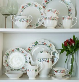 Cukornička Rosalia – elegantný porcelánový doplnok s kvetinovým vzorom
