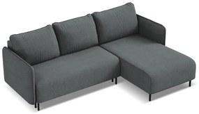 Tmavosivá rozkladacia/s úložným priestorom rohová pohovka (pravý roh) Luana – Makamii