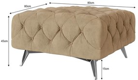 Svetlohnedá zamatová podnožka Chelsea – Ropez