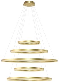 Moderný luster Halo Pendant 150+120+100+80+60 Cct zlatá s diaľkovým ovládaním