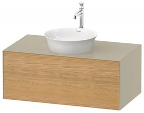 DURAVIT White Tulip závesná skrinka pod umývadlo na dosku, 1 zásuvka, 1000 x 550 x 408 mm, dub prírodný masív/taupe vysoký lesk, WT49760H5H3