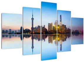 Obraz ranného neba nad Šanghajom (150x105 cm)