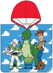 Detské plážové pončo - osuška s kapucňou Toy Story - Príbeh Hračiek - 100 % bavlna, gramáž 300 g/m², 50 × 115 cm, pre deti 3 až