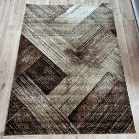 Moderný hnedý koberec Villa 836 s geometrickým vzorom | obdĺžnik Rozmer: 60x100 cm