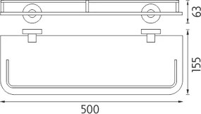 Nimco Polica s ohrádkou, 50 cm UNIX - UN 13091AX-50-26