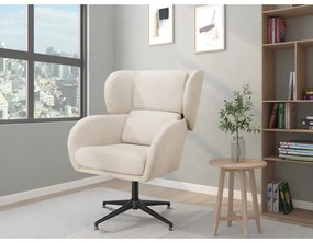 Biele zamatové kreslo ušiak Vanessa – Støraa