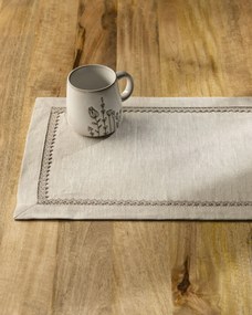 Podložka na stôl s čipkou 2 ks. farba produktu béžová látka polopriehľadný, zapletaná, ľanová