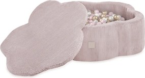 Suchý bazén kvietok s podložkou – ružový menčester 95×30 cm + 200 guličiek