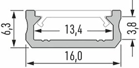 Led-Labs LED profil LUMINES typ D strieborný elox 2,02m