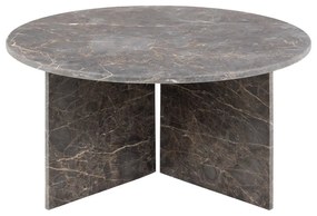 Sivý mramorový okrúhly konferenčný stolík ø 90 cm Vega – Actona