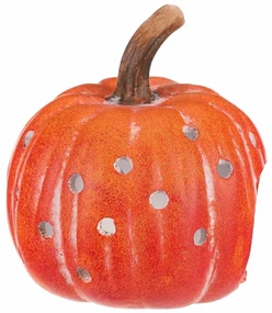Svietnik Tekvička s otvormi oranžová, keramika, priemer. 14 cm
