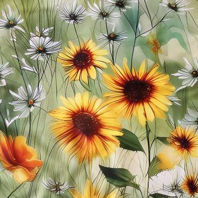 SATÉNOVÉ OBLIEČKY SATYNLOVE PREMIUM 200X220 CM, 2KS 70X80 CM KVETY