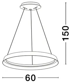 LED stmievateľný champaign hnedý moderný luster Ormi 60