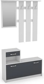 Predsieňová stena Astor, biela/grafit