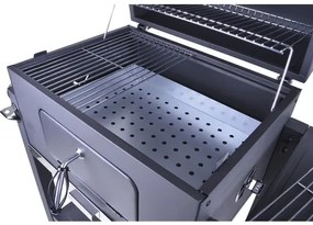 Gril na drevené uhlie Montreal 117,5x66x107,5 cm oceľ čierny