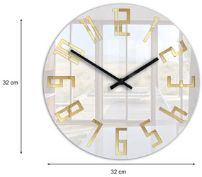 Nástenné hodiny Slim Gold biele