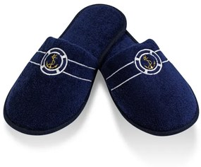 Soft Cotton Luxusný pánsky župan + uterák + papuče MARINE MAN v darčekovom balení Tmavo modrá S + papučky (40/42) + uterák + box