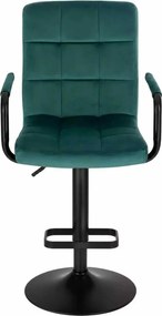 LuxuryForm DESIGN Barová stolička VERONA BLACK VELUR na čiernom tanieri - zelená