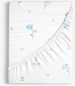 Goldea bavlnená napínacia plachta - nezábudky 180 x 200 cm