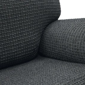 Super strečové poťahy RUBINIA antracitová kreslo ušiak (š. 70 - 95 cm)