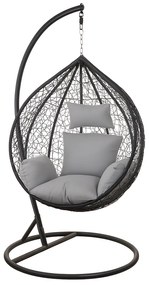 Závěsné houpací křeslo Houseland Luna XL černé